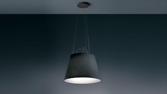 ARTEMIDE TOLOMEO MEGA SOSPENSIONE, CZARNA LAMPA WISZĄCA, WŁOSKA LAMPA WISZĄCA, NOWOCZESNE LAMPY SUFITOWE, ARTEMIDE LAMPY